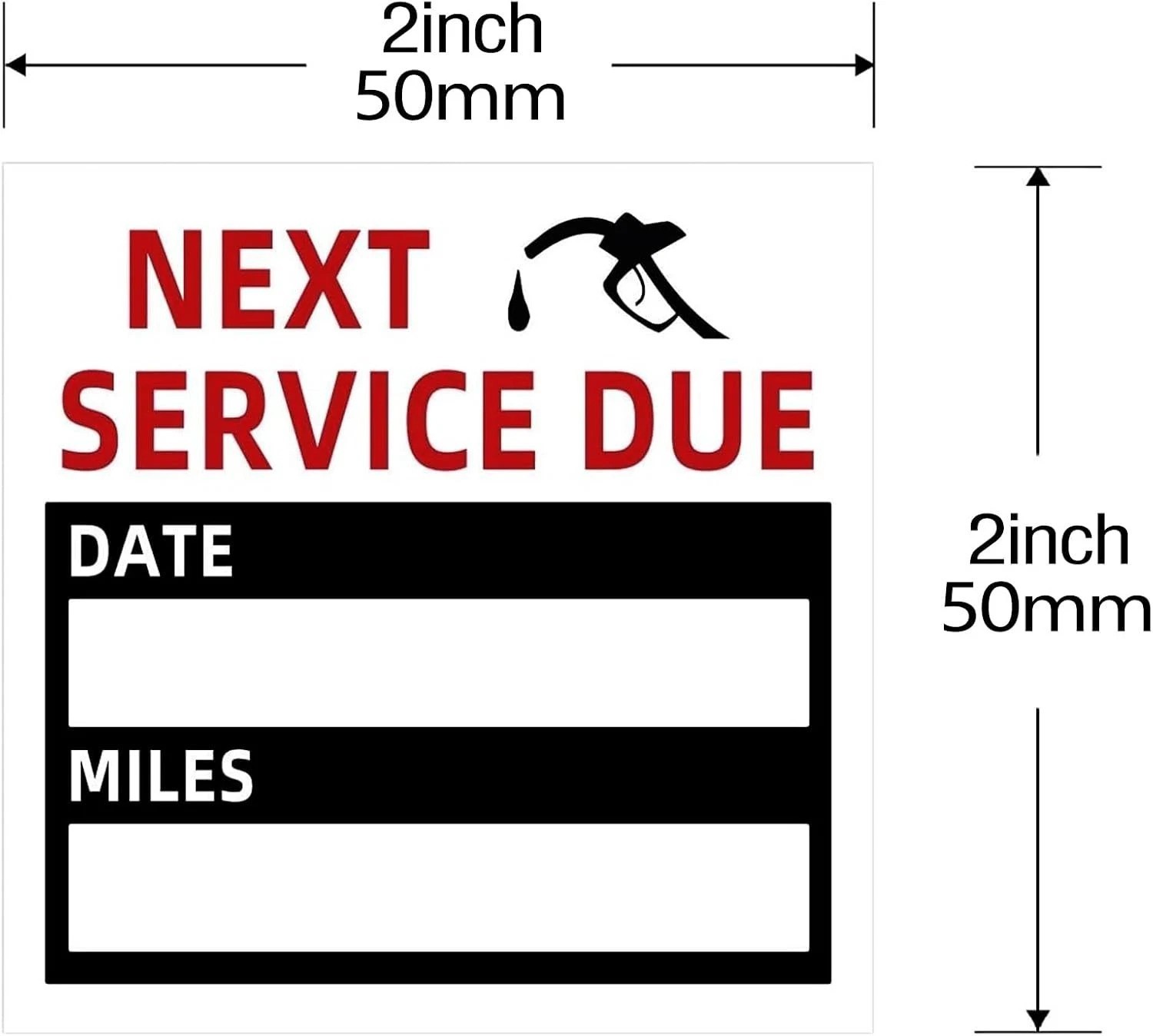Convenient 2x2 Oil Change Service Reminder Labels - 100 Roll for Windshield
