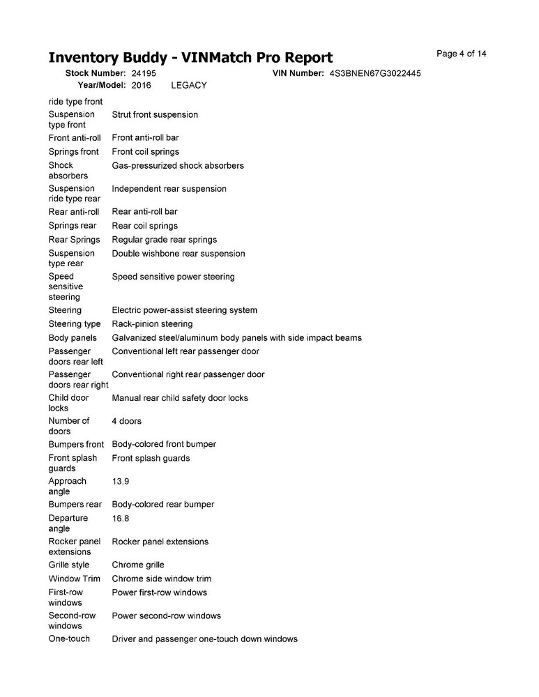 Used Blind Spot Detection System Warning Control Module fits: 2016 Subaru Legacy