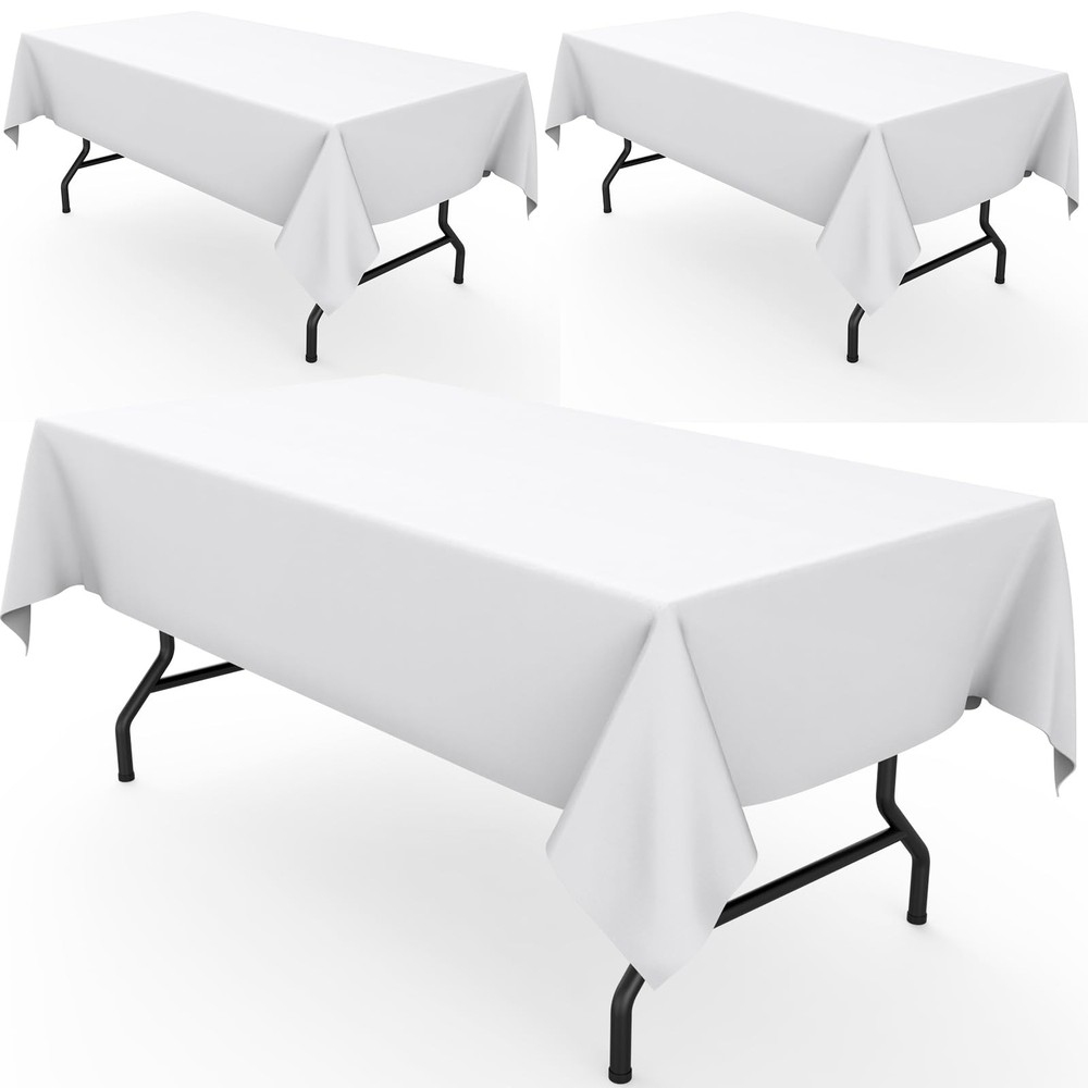 Rectangle Table Cloth 60" x 102" – Durable Polyester Tablecloth Offers Reusab...
