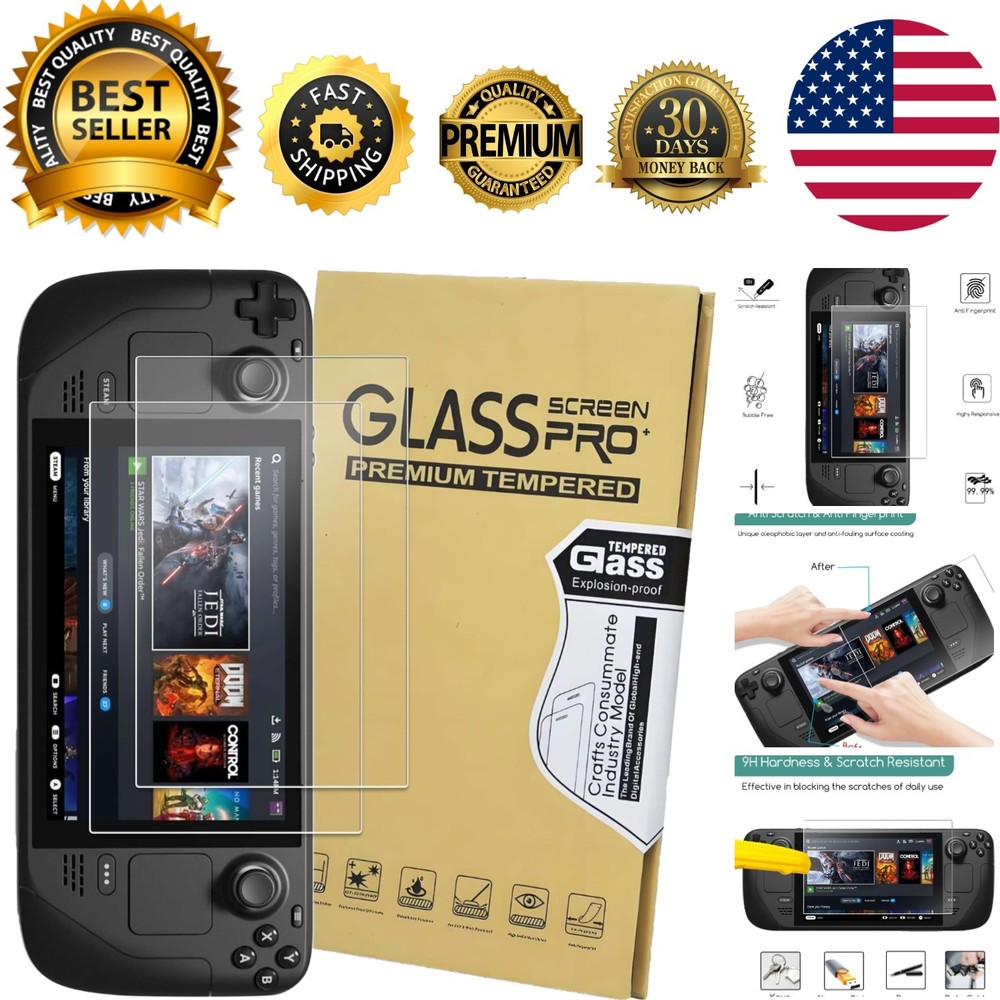 Tempered Glass Screen Protector Set for Steam Deck 7" – 9H Rating