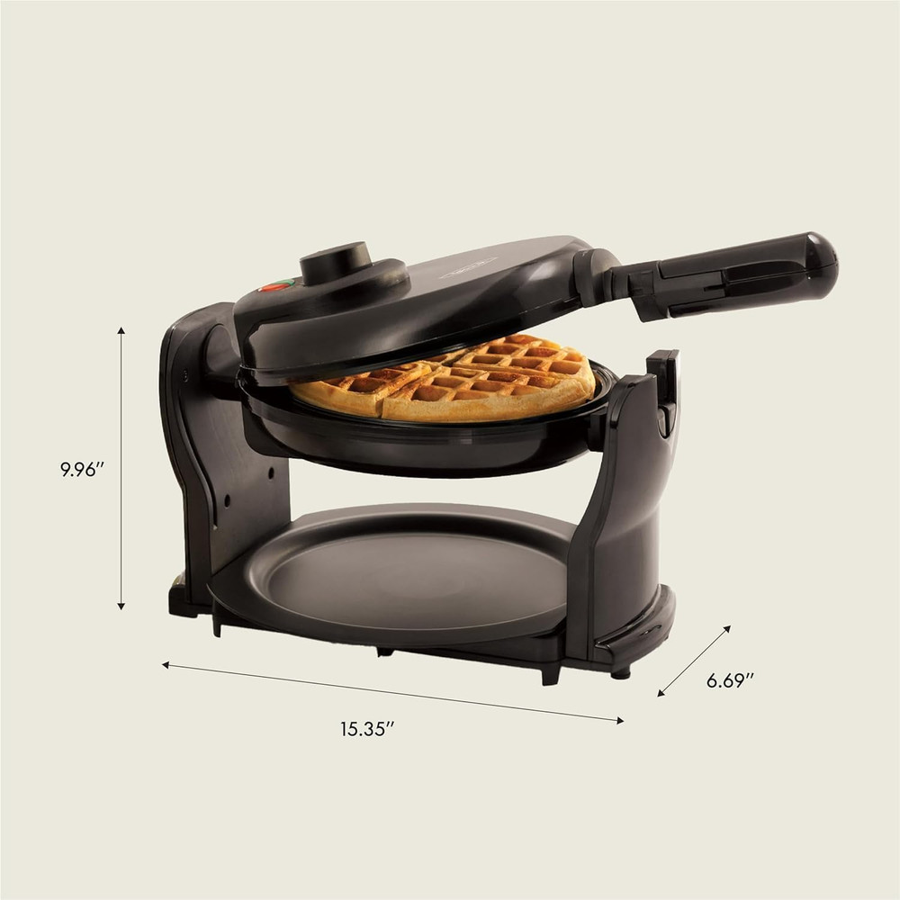 Classic Rotating Belgian Waffle Maker with Nonstick Plates, Removable Drip Tray,