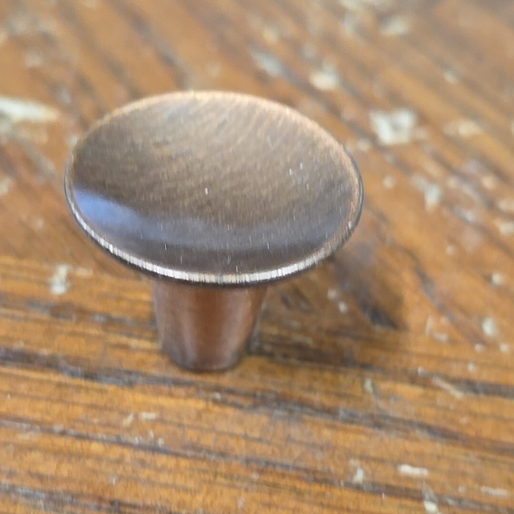 3 Vintage Amerock Satin Copper 1" Round Cabinet Knobs Drawer Pulls NOS MCM