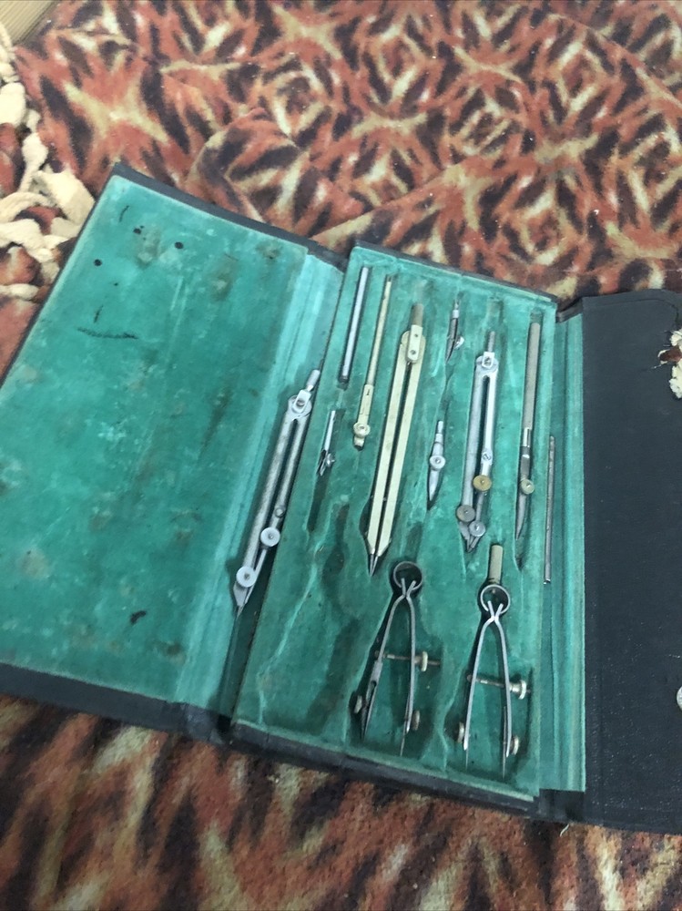 Vintage Complete Incomplete Drafting Set With Hard Shell Case Germany