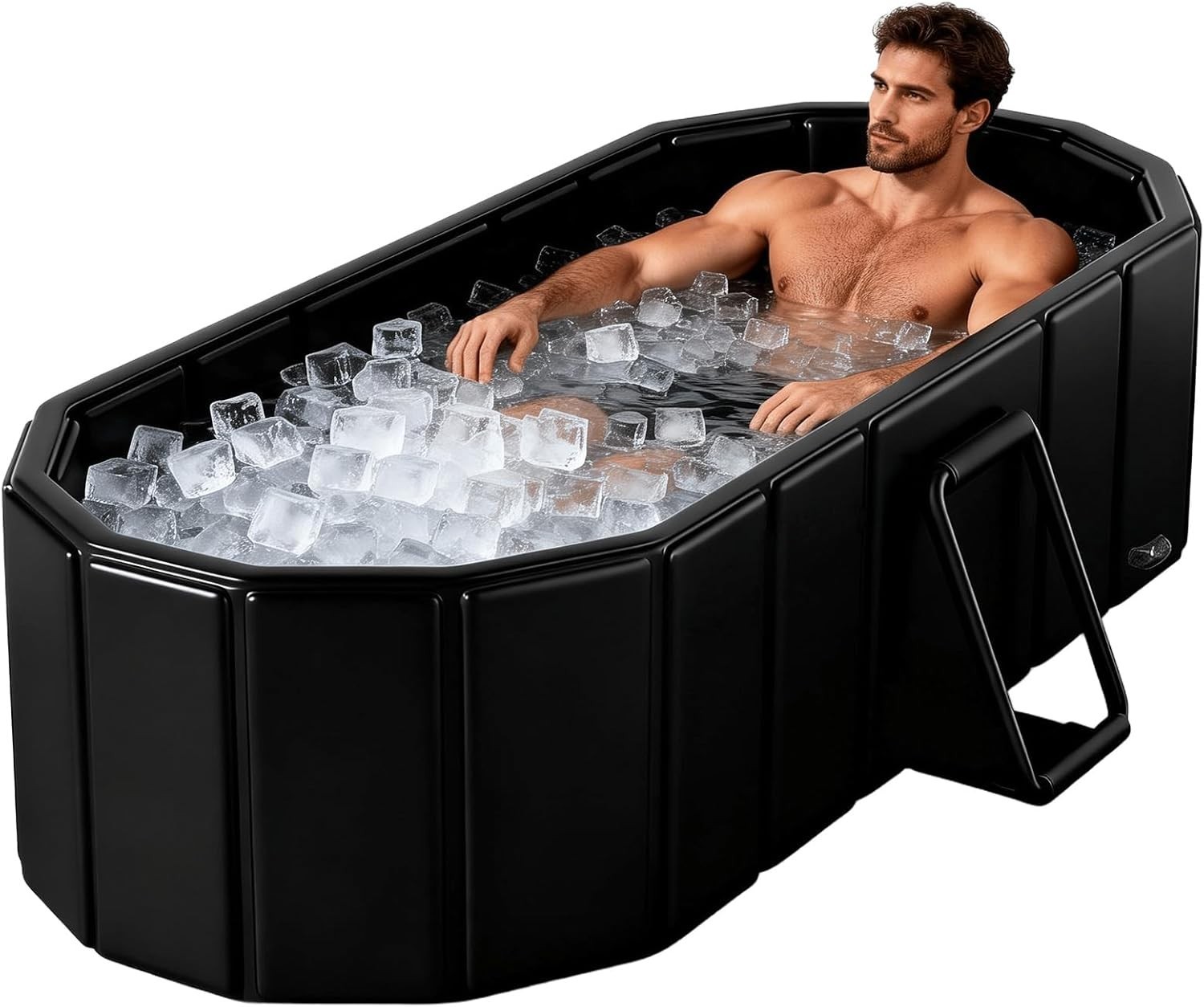 Portable Bathtub for Adult 59" Large Collapsible Cold Plunge Bathtub Foldable...