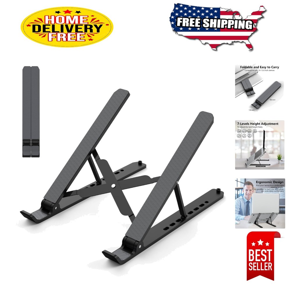 Ventilated Laptop Mount - Ergonomic Elevation for 10-15.6" Devices - Portable