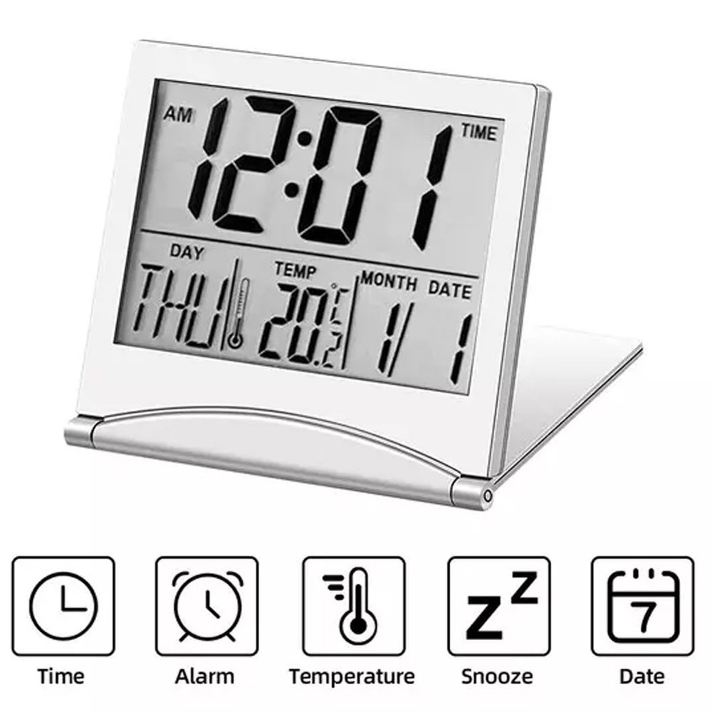 LCD Timer and Temperature Display on Portable Digital Travel Alarm Clock