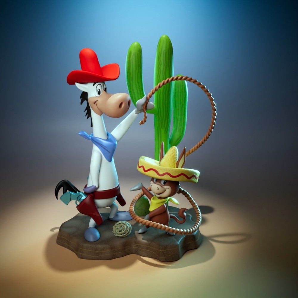 UNPAINTED Quick Draw McGraw Baba Looey 3D Printed Model Kit UW
