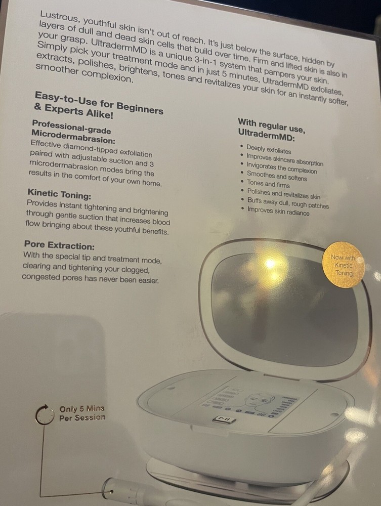 Microderm Abrasion, Pore Extraction, Kinetic Toning Professions System