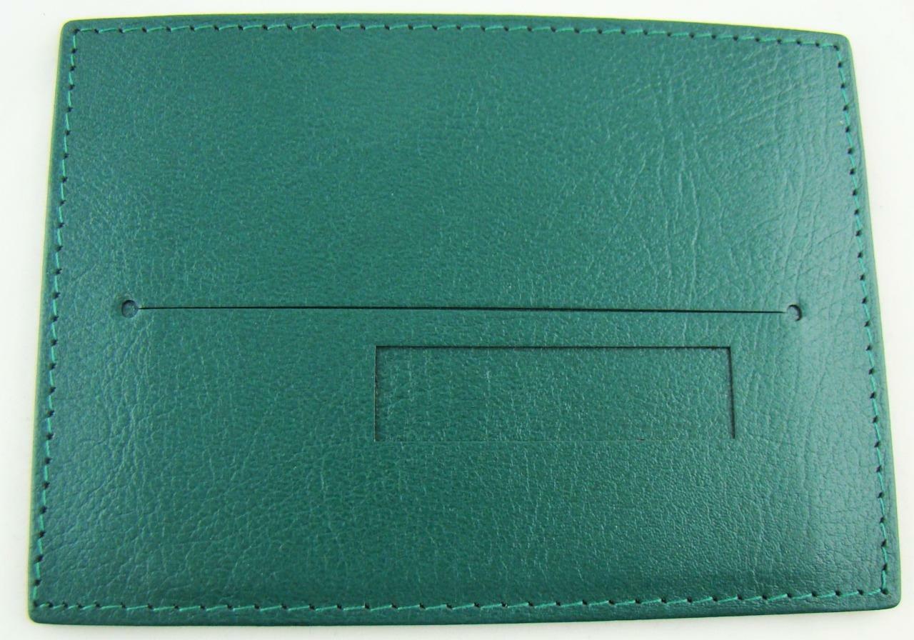 New Authentic Rolex Green Leather Certificate Card Holder Wallet Rare