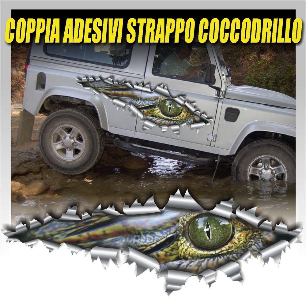 Crocodile Stickers Torn Metal Effect 70 Cm