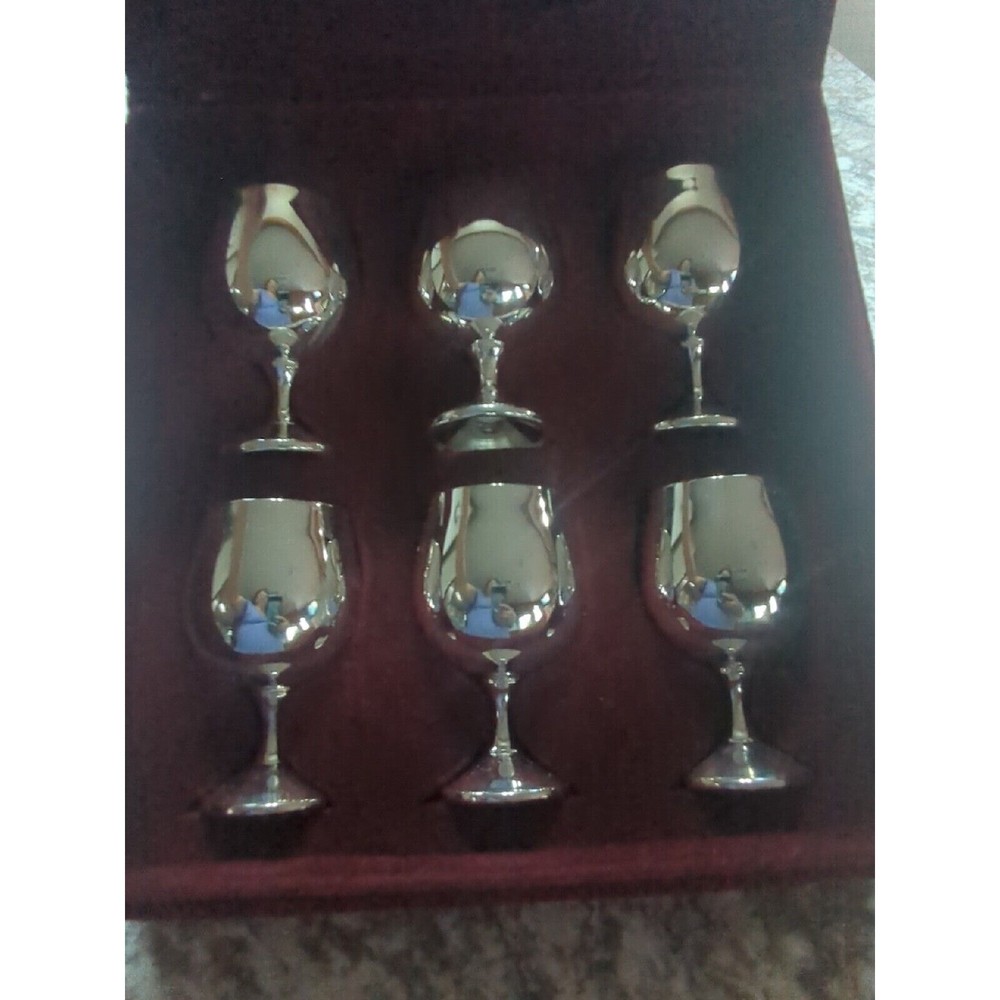 Vintage Godinger Silver Art Company (GSA) - Set, 6 Goblet -Liquor Glasses Only