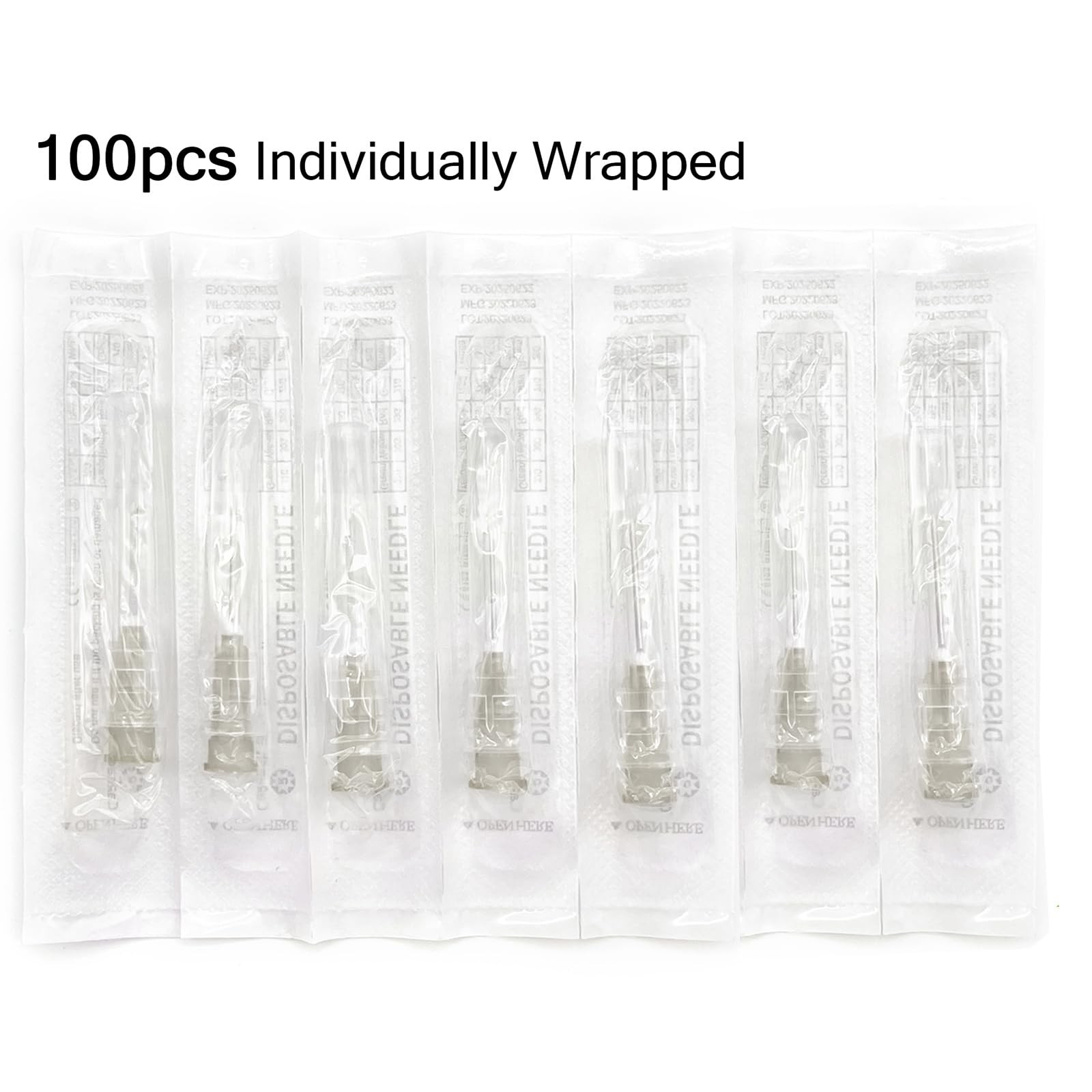 100Pack 27 Gauge 1/2 inch Needle Luer Lock Lab Dispensing 27G