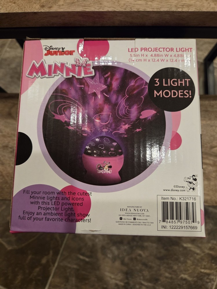 Disney Minnie Mouse LED Projector Light 3 Light Modes Multicolor Dancing Lights