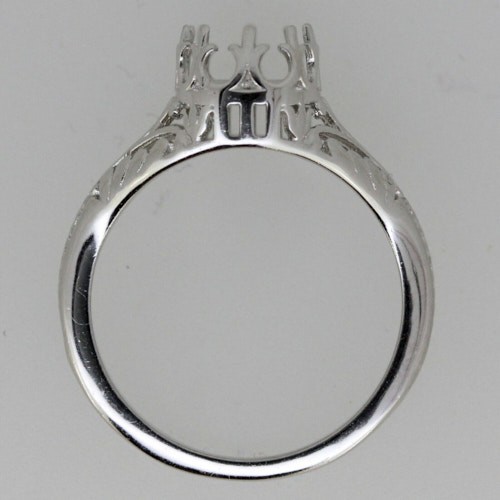 Sterling Silver Semi Mount Ring Setting Cushion CU 9x7mm