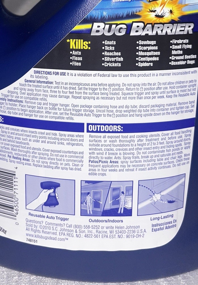 raid max bug barrier Refill 128 Oz