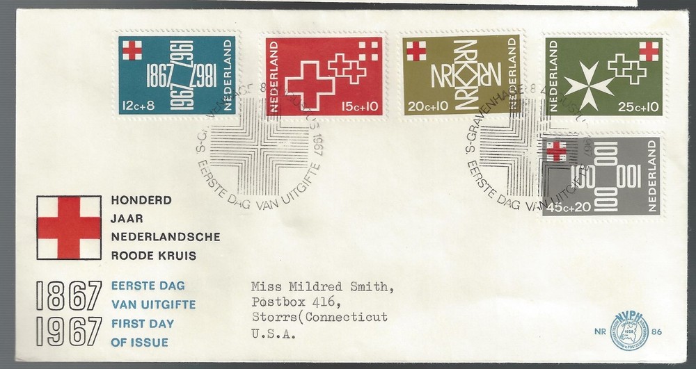 1967 Nederland FDC Red Cross Issue