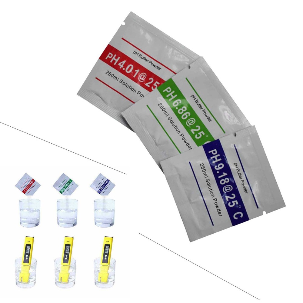 15 Pack pH Buffer Powder Calibration Solution 4.01 6.86 9.18 for Meter Tester C