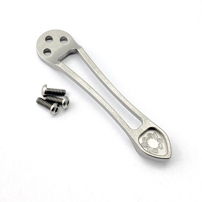 Solid Titanium Pocket Clip for Spyderco Paramilitary C81 Paramilitary 2 Para 3