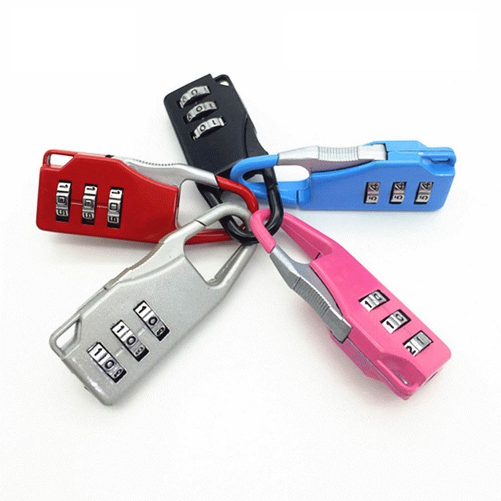 5Pcs Mini Backpack Zipper Padlock with 3 Digits Combination for Luggage Suitcase