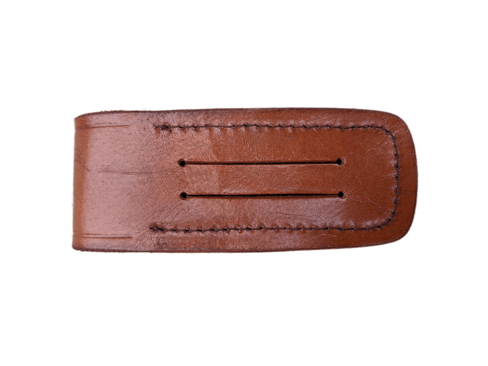 NEW Folding Pocket Knife Sheath 5" Brown Genuine Leather Belt Case