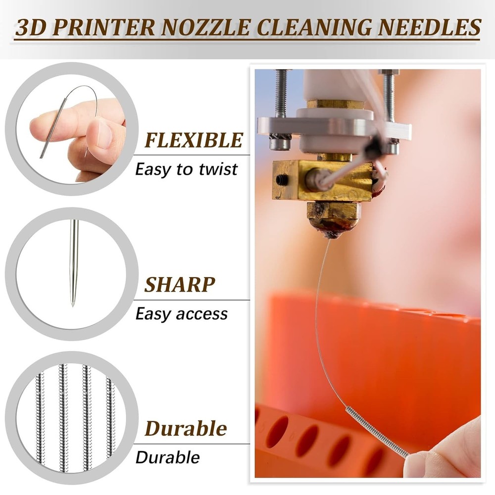 Complete 3D Printer Nozzle Wrench & Cleaning Kit with Storage Box Included