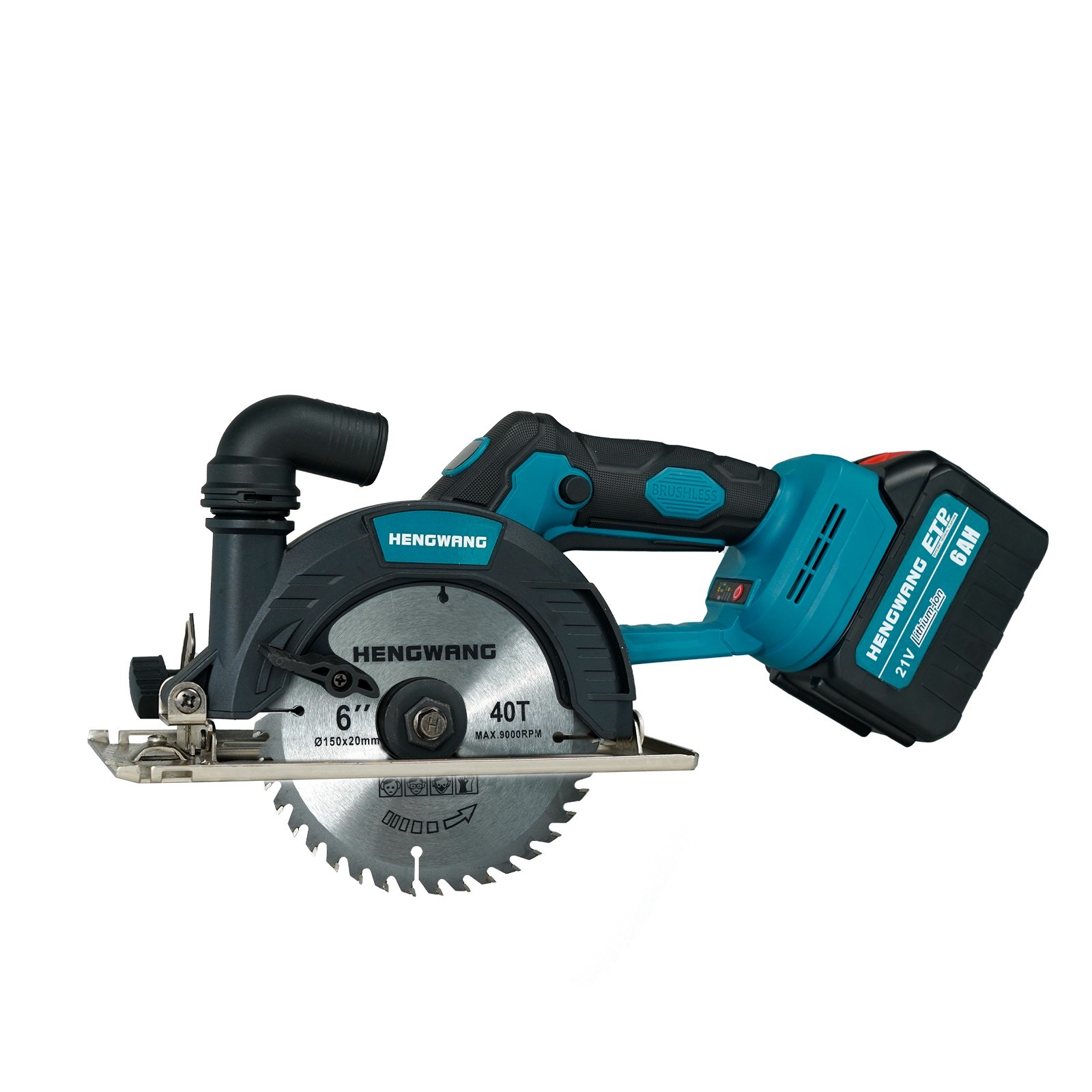 21V 6-1/2 inch Cordless Circular Saw with Two Batteries Two saw blades
