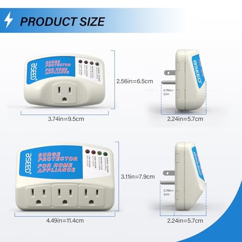 Voltage Protector, 3 Outlet Plug in Surge Protector for Home 008 1 PACK