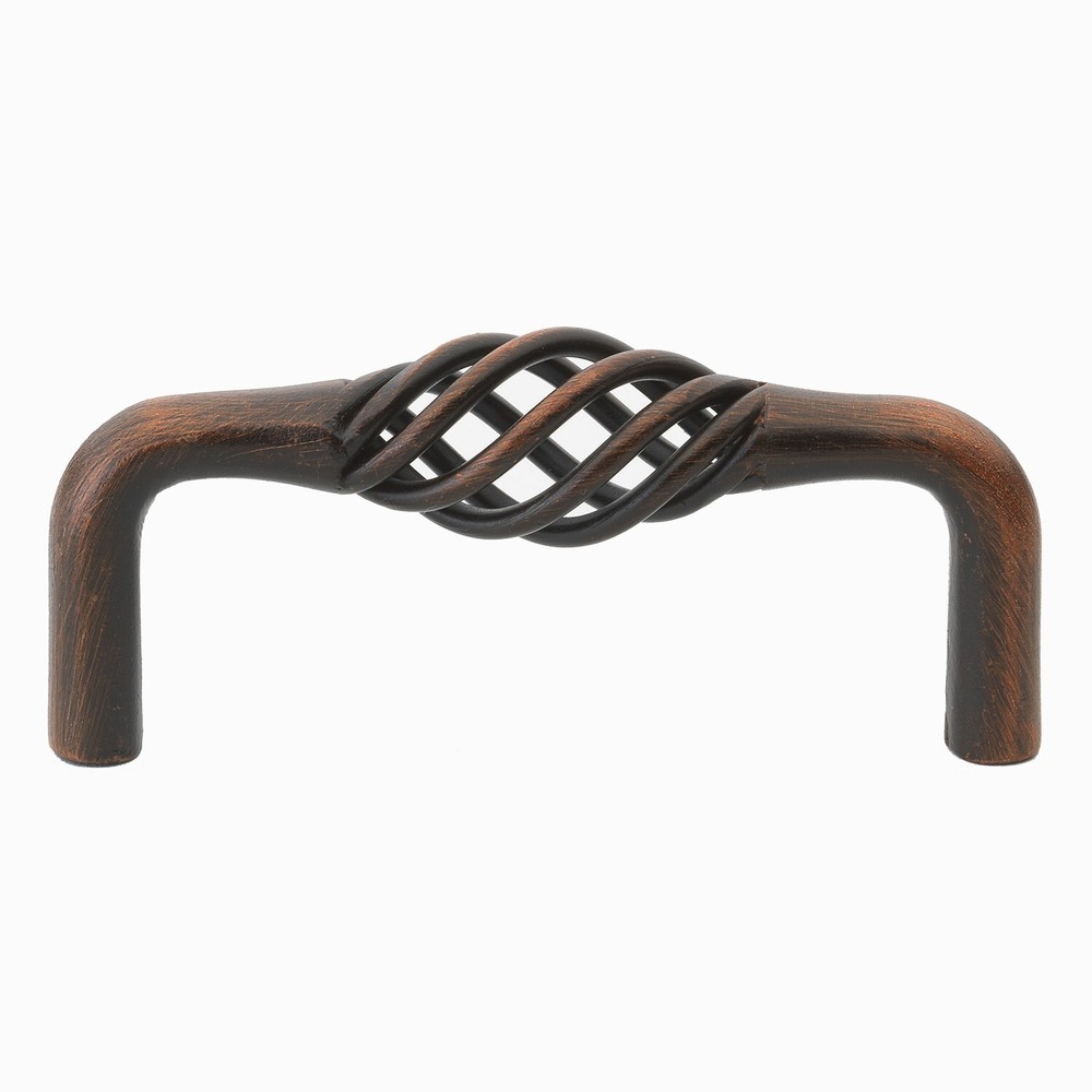 GlideRite 3" Spacing Twisted Birdcage Cabinet Pull Rustic Bronze 3021-ORB-1