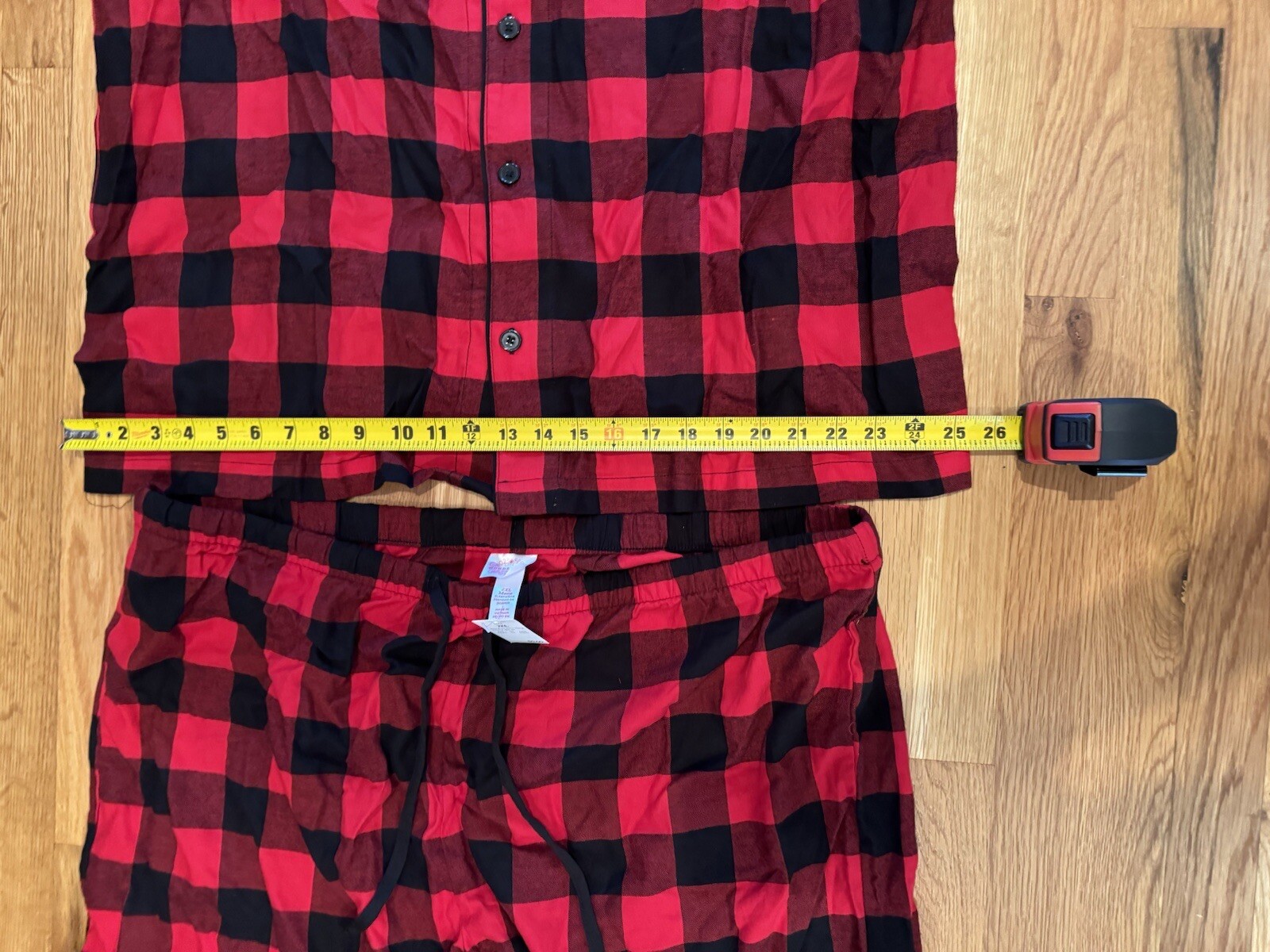 Men's Big & Tall Size 2XL Red Buffalo Check Flannel Pajama Set - Wondershop™ NEW