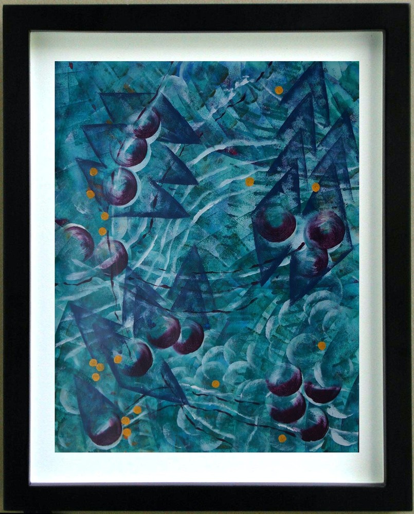 Tempe (20th) Acrylic - Abstract Composition - Signed (14)