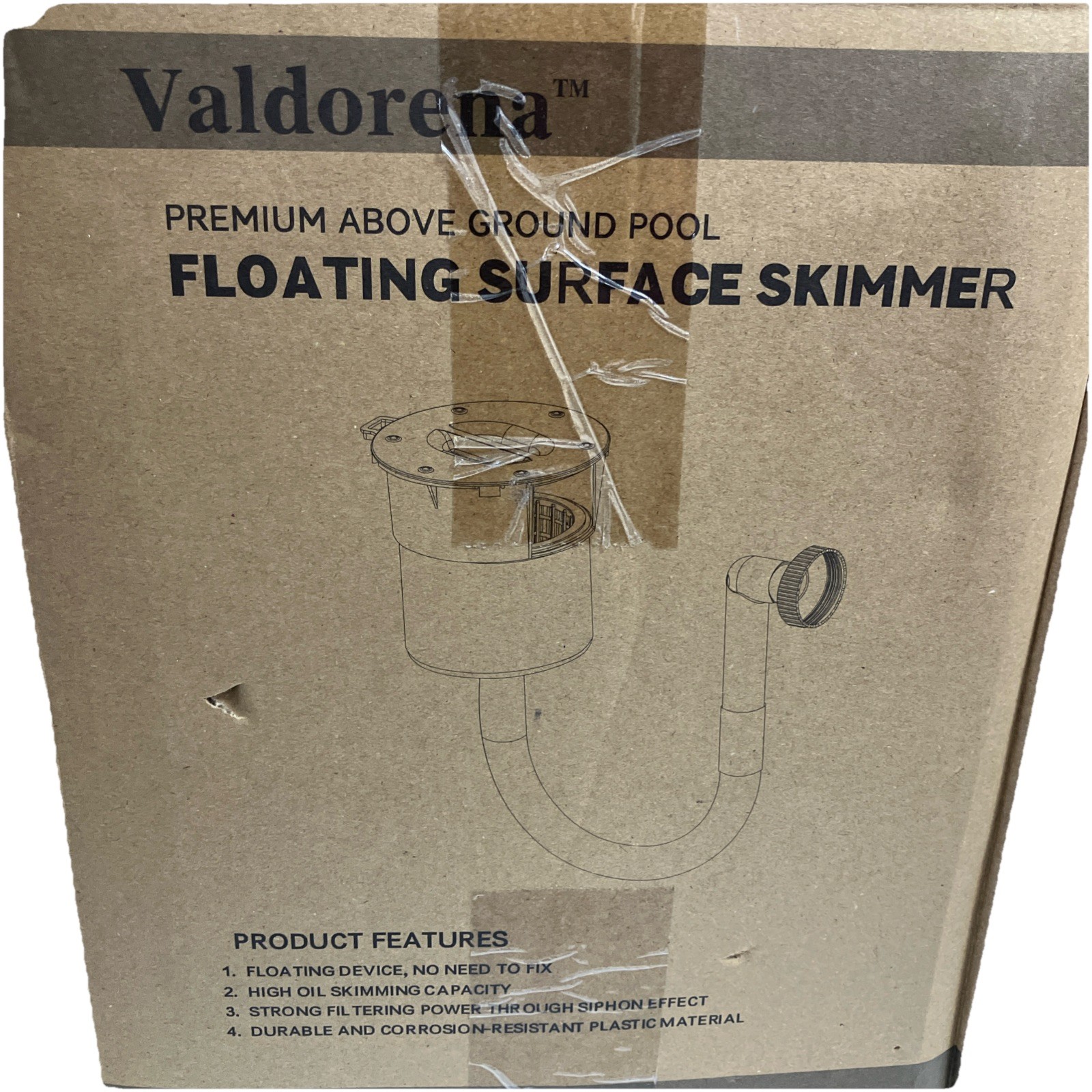 Valdorena Premium Above Ground Pool Floating Surface Skimmer Turquoise NEW Box