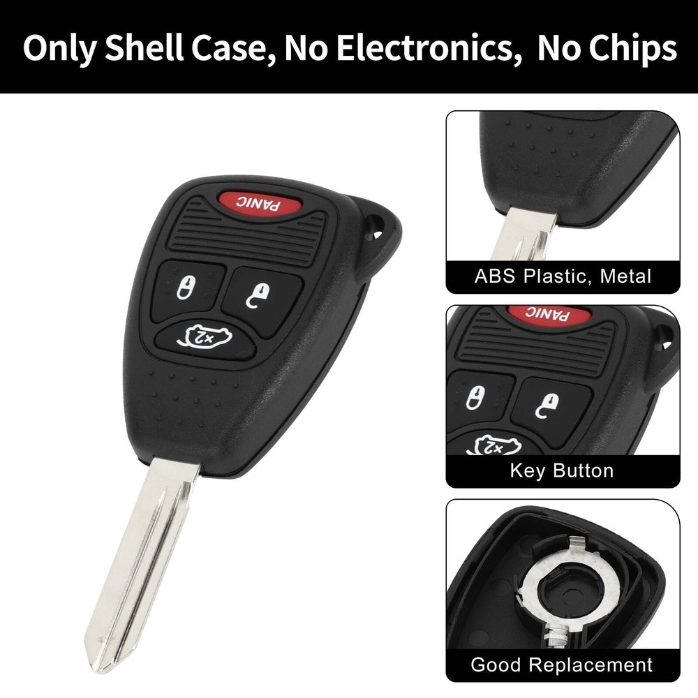4 Buttons Keyless Entry Remote Fob Key Shell Case for Jeep Compass 2007-2016