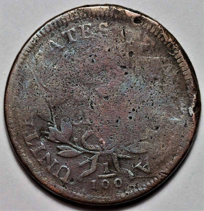 1798/7 Draped Bust Large Cent - Damage - US 1c Copper Coin