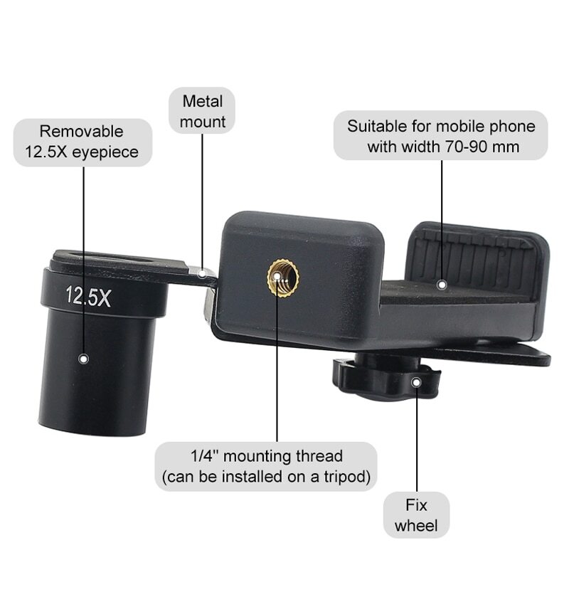 23.2mm Mounting Universal Microscope Stand Mount Bracket Adapter for Cellphone