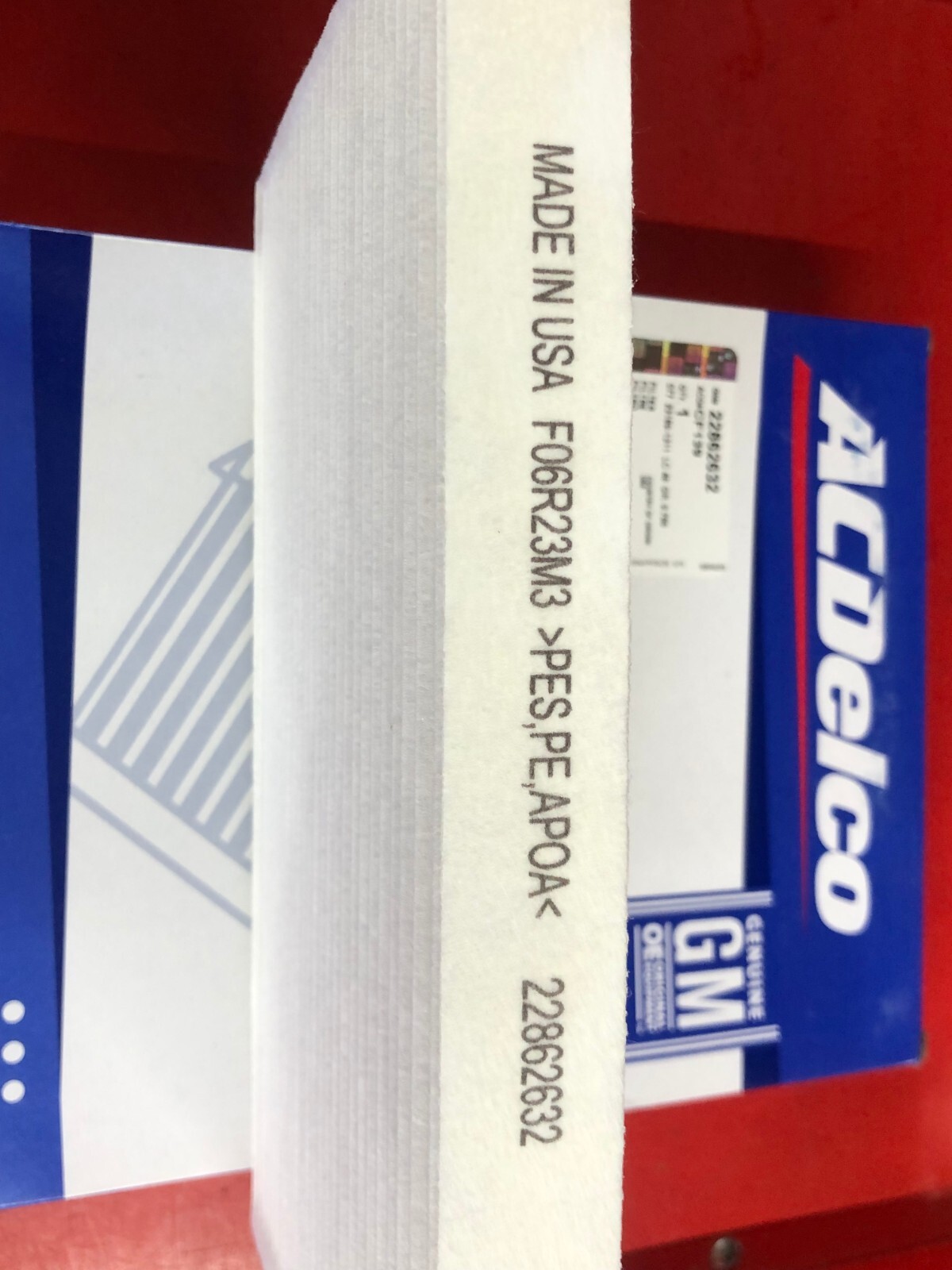 ACDELCO GM CF139 OEM CABIN AIR FILTER FOR 2005-2019 CHEVROLET CORVETTE & Z06