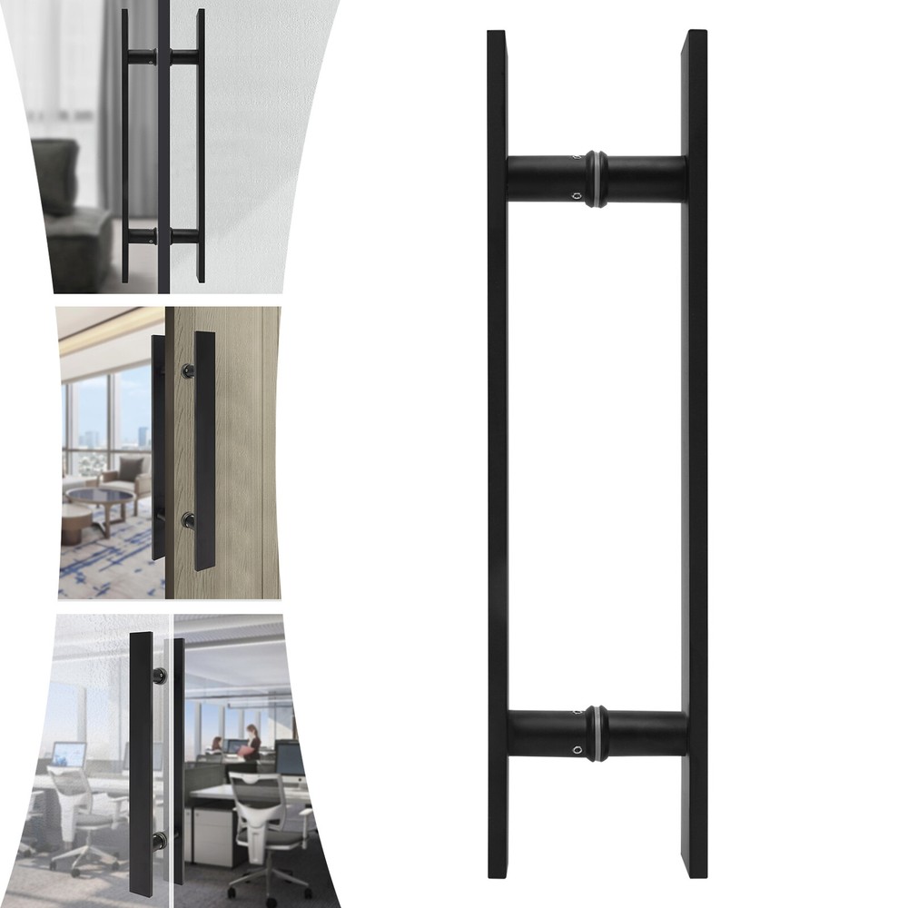 H Shape Stainless Door Handle Pull Push Sliding Double Sided Barn Door Handle