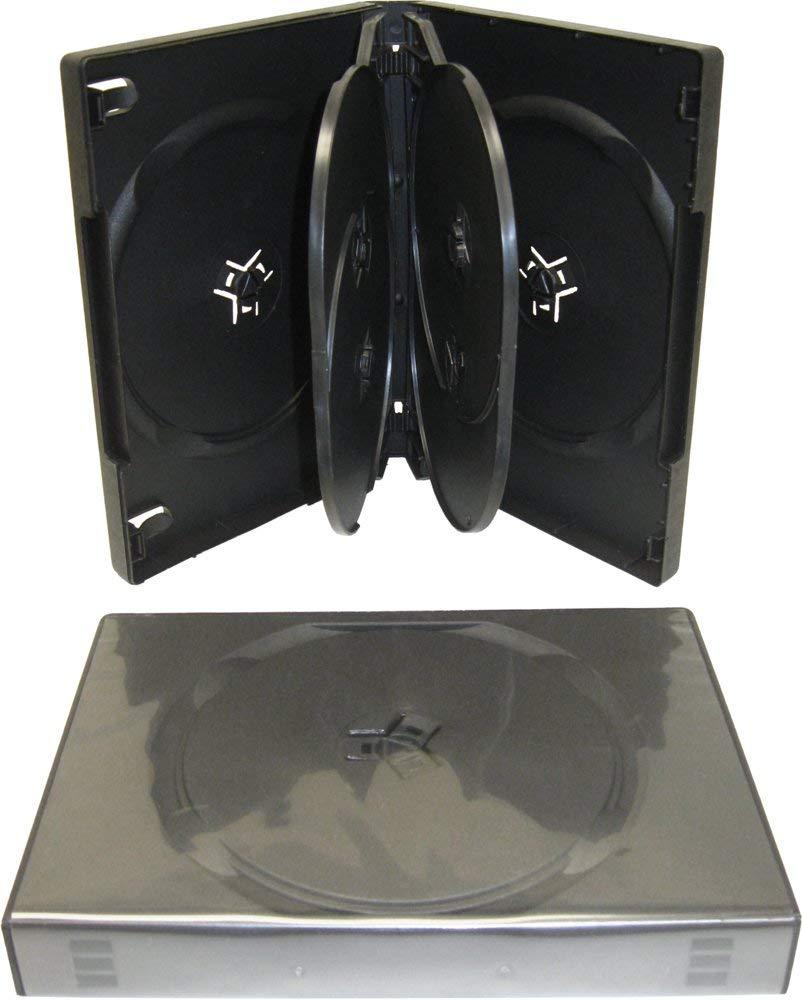 (5) 6-Capacity Replacement DVD Boxes Multi Set Thick Chubby Disc 27mm #DV6R27BK