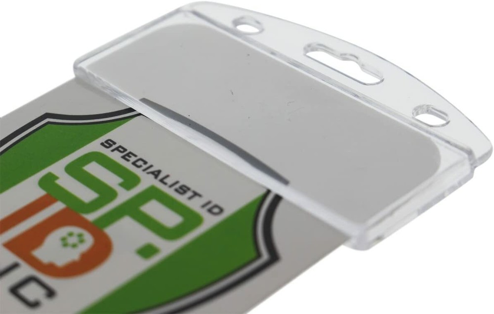 Vertical Half Card Smart Chip Insert Badge Holder - Hard Plastic - Specialist ID