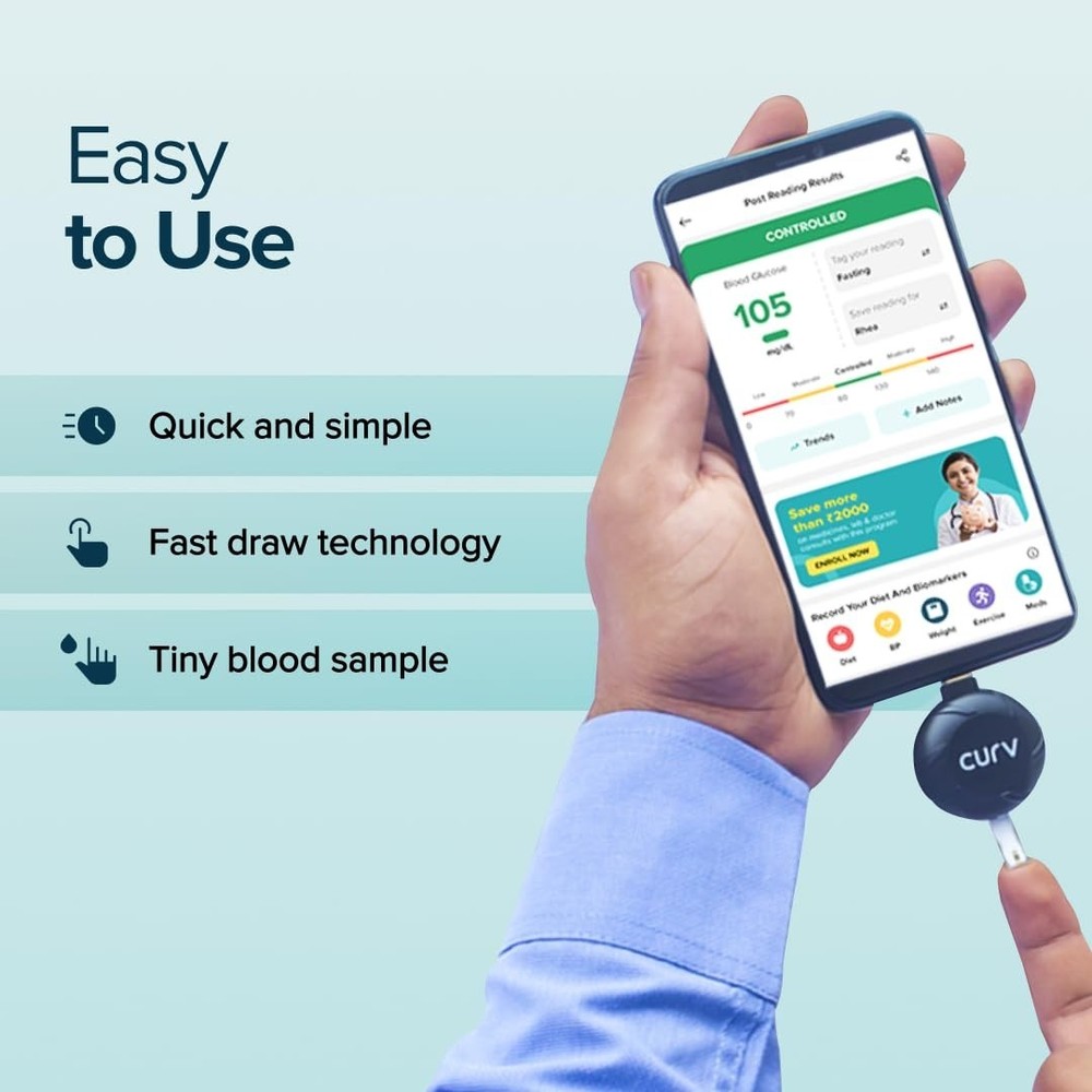 Blood Testing Glucose Test 50 Strips For Glucometer Machine ECs