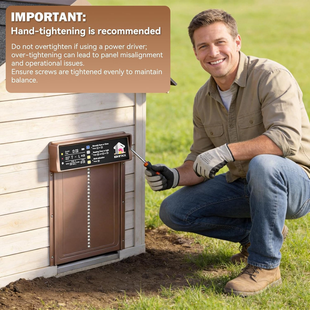 Automatic Chicken Coop Door Solar Powered, LCD Display Chicken Door with Timer &