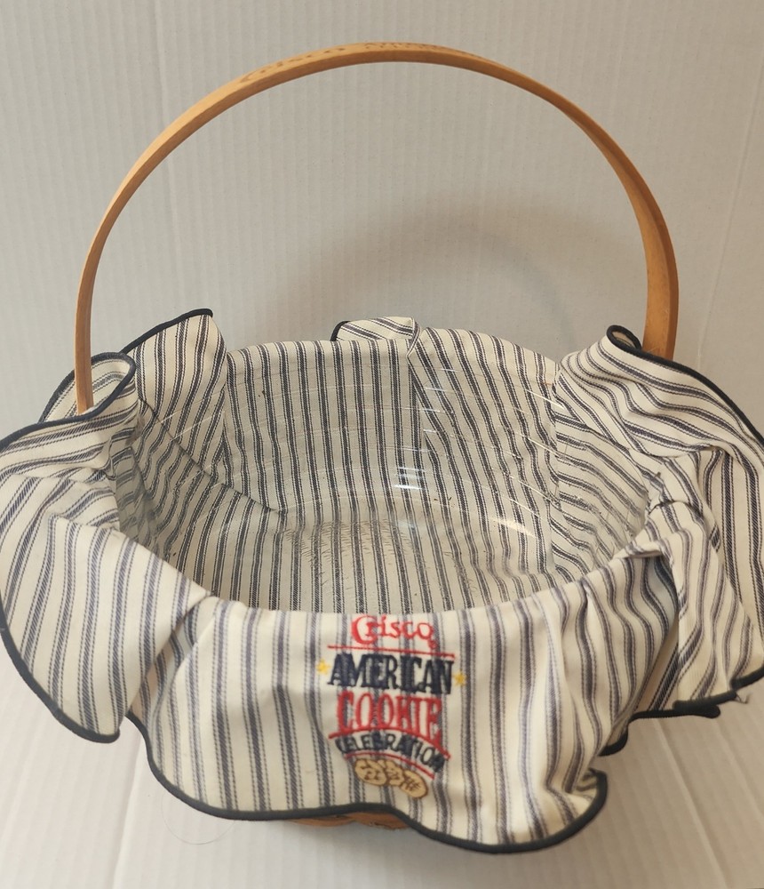 Longaberger 1992 Crisco American Cookie Celebration Basket/Liner/Protector