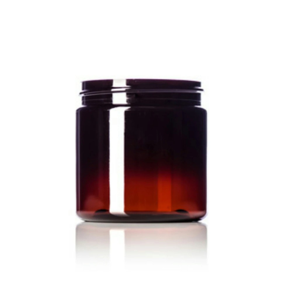 4oz Amber PET Single Wall Plastic Jars
