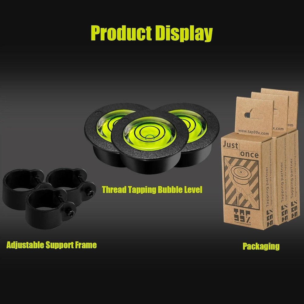 Tap Handle Tool Level, Tap Guide, Small Level Bubble, Magnetic Bubble Level 3PCS
