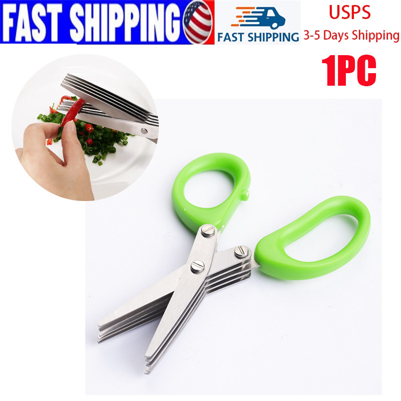 1PC Multi - Layer Kitchen Scissors, Stainless Steel, Quick Scallion/Herb Chop