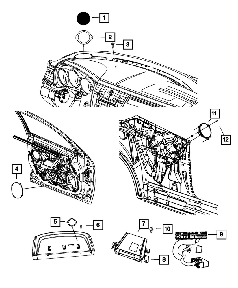 Genuine Mopar Instrument Panel Speaker 5059068AB