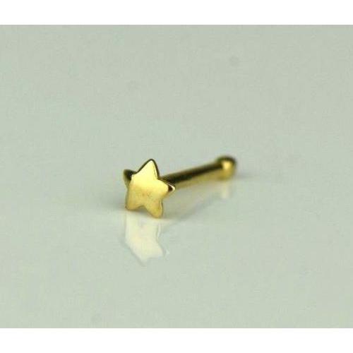 14k Yellow or White Gold Star Piercing Stud