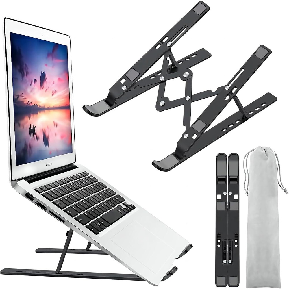 Laptop Stand, Holder Riser Computer Adjustable Aluminum black