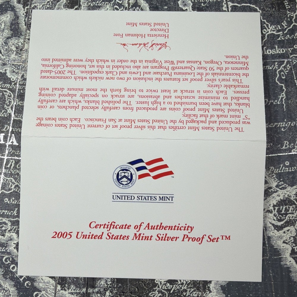 2005 US Mint Silver Proof Set w/OGP/COA