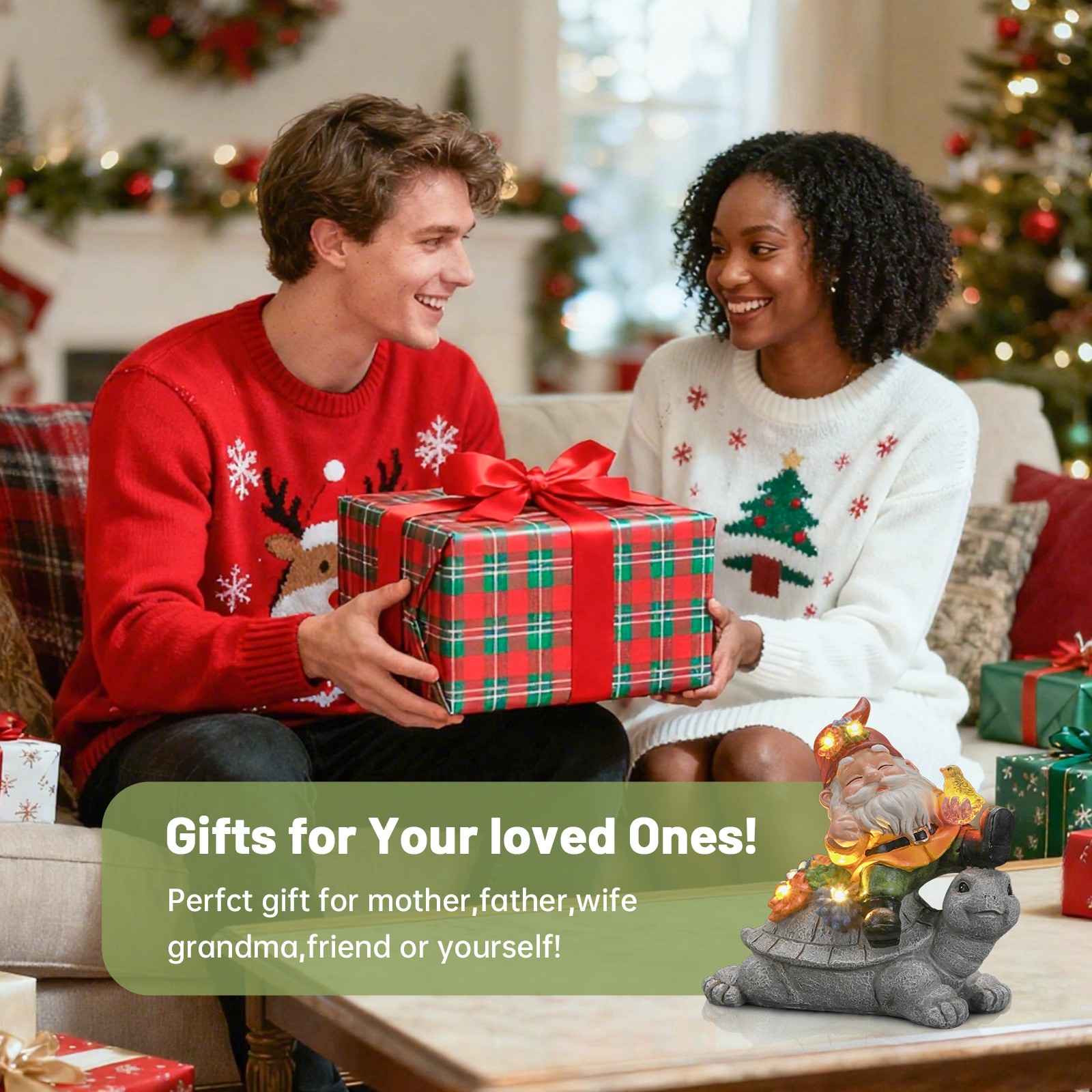 Solar-Powered Garden Gnomes: Turtle & Flower Statues for Outdoor Decor 🌞🏡✨