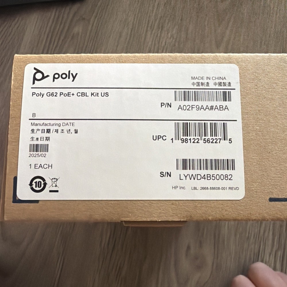 POLY STUDIO G62 POE+ ADAPTER AND CABLE KIT (HP A02F9AA#ABA)